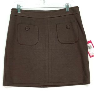 Vince Camuto Lined Knit Skirt Covered Buttons